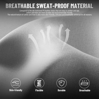 Gaming Chair with Footrest Linen Fabric High Back Ergonomic Gamer Chair with Headrest and Massage Lumbar Cushion Racing Office Computer Video Game Chair for Adults, White
