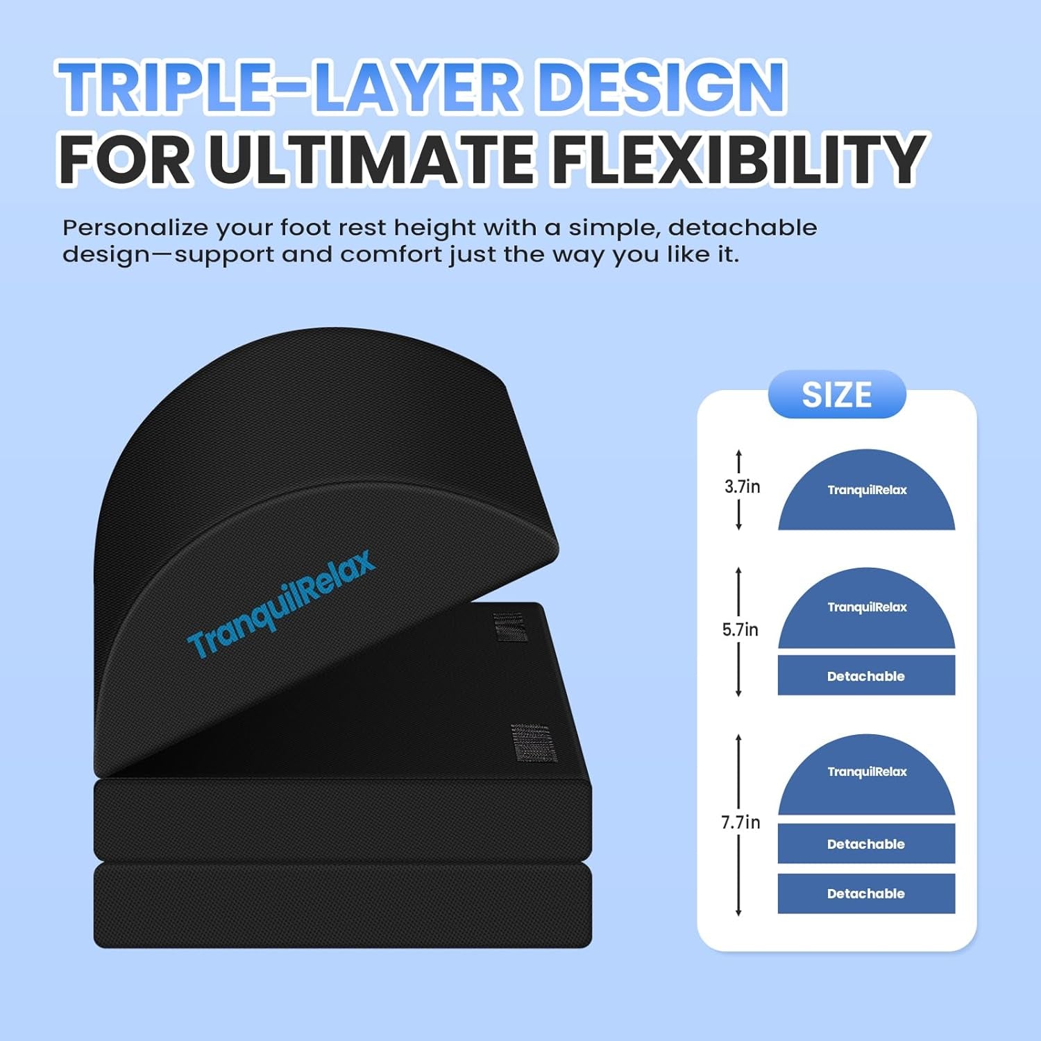 Foot Rest for under Desk at Work, Gaming Accessories Foot Stool with 3 Adjustabl