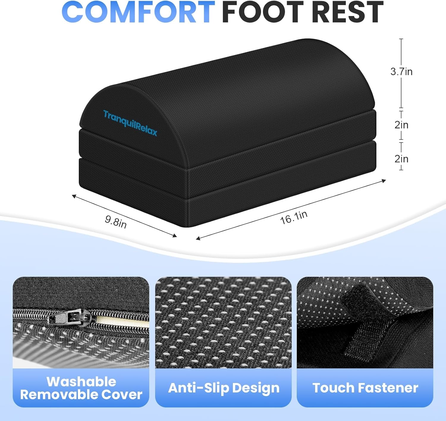 Foot Rest for under Desk at Work, Gaming Accessories Foot Stool with 3 Adjustabl