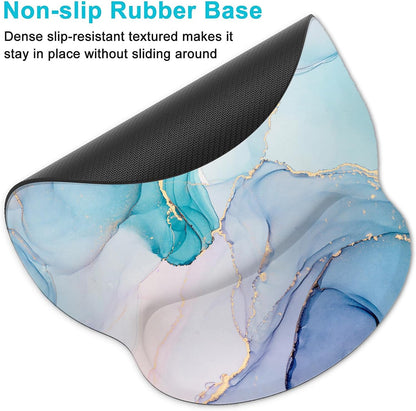 Mouse Pad with Wrist Rest, 3-In-1 Gaming Mouse Pad, Keyboard Wrist Rest, Ergonomic Memory Foam Mousepad with Wrist Support for Computer Keyboard